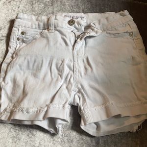 White jean shorts